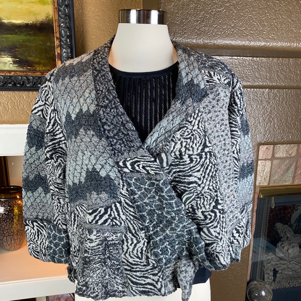 Coldwater Creek Multi Animal Print Boho Cardigan